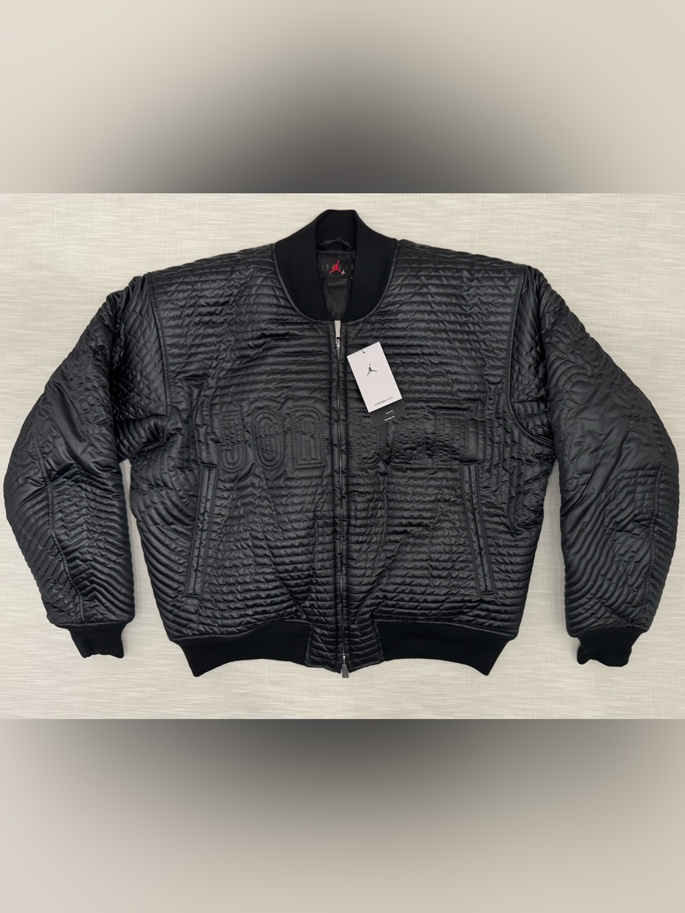 Jordan Flight Varsity Full Zip Quilted Black Jacket Size Lg  NWT II5314-010 $300